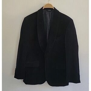 Jos A Bank Tailored Fit Tuxedo Dinner Jacket 41R Navy Blue Cotton Velour
